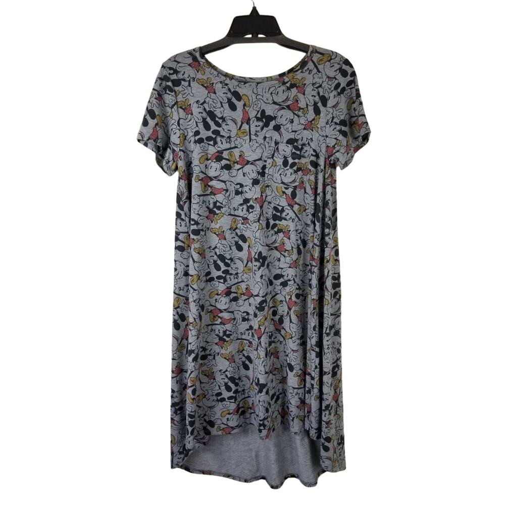 LulaRoe Disney Mickey Mouse Midi Grey Summer Comfortable Women's Dress S NWT